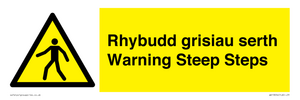 Rhybudd grisiau serth Warning Steep Steps
